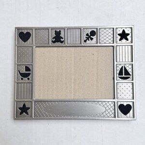 Metal Engravable Baby Frame Photo Standing Hearts Star Carriage Gift Decor